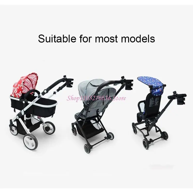 R6FD Baby Kinderwagen Getränkehalter Universal 360 Drehbare Getränkeflaschenhalter für Kinderwagen Kinderwagen Rollstuhl Zubehör – Detail 4