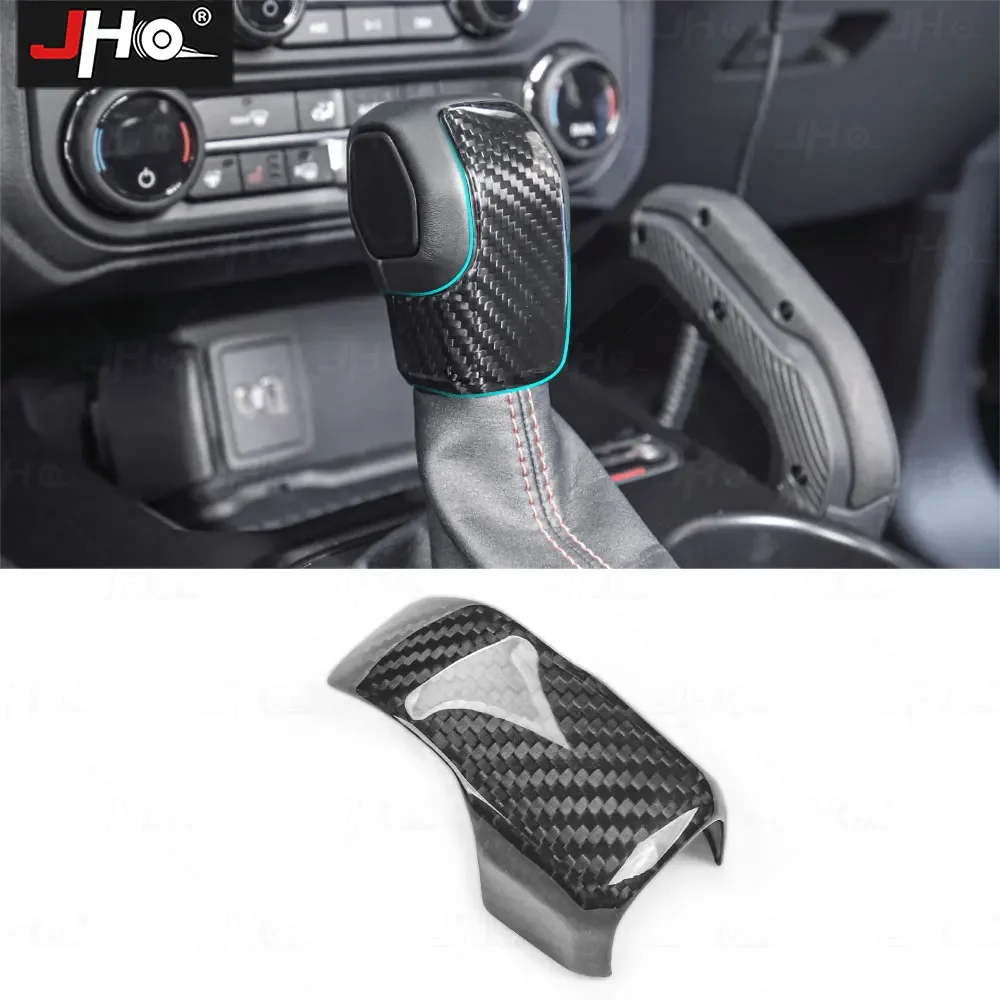 

JHO Real Carbon Fiber Gear Shift Knob Shifter Lever Head Cover Decorate Trim Fit for Ford Bronco 2022 2023 Interior Accessories
