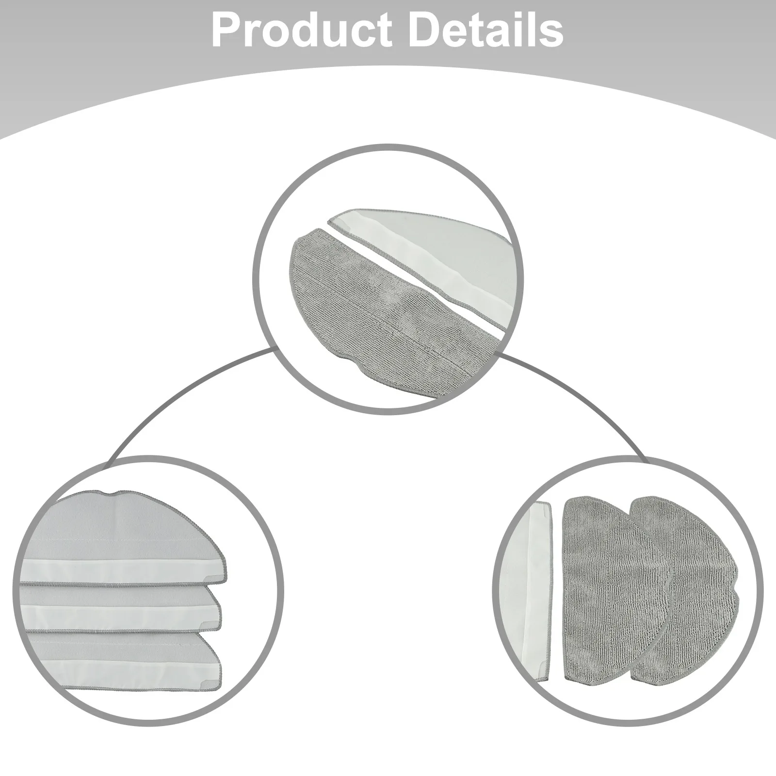 

For Homes With Children Vacuum Cleaner Mop Cloths Vacuum Mop Cloth Grey Sturdy Material Hygienic Floors For Hybrid