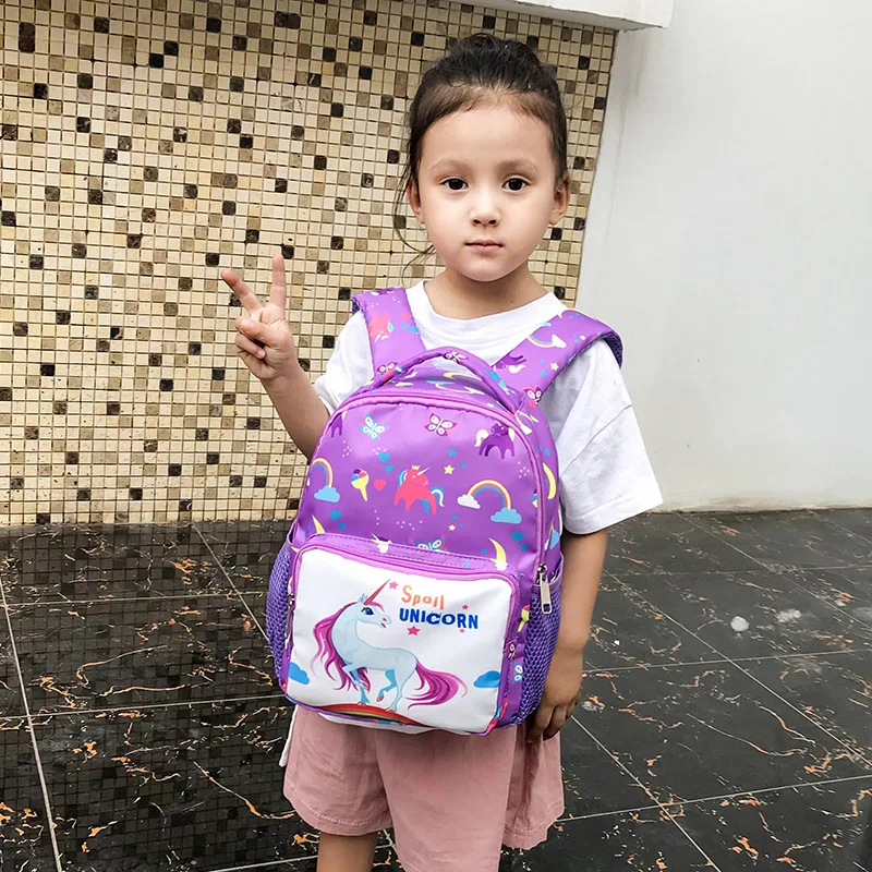 Tas Sekolah Anak-anak Baru Mode Kartun Ransel Tahan Air Unicorn Ransel Hewan Nilon Bayi Berusia 1-3 Tahun Taman Kanak-kanak