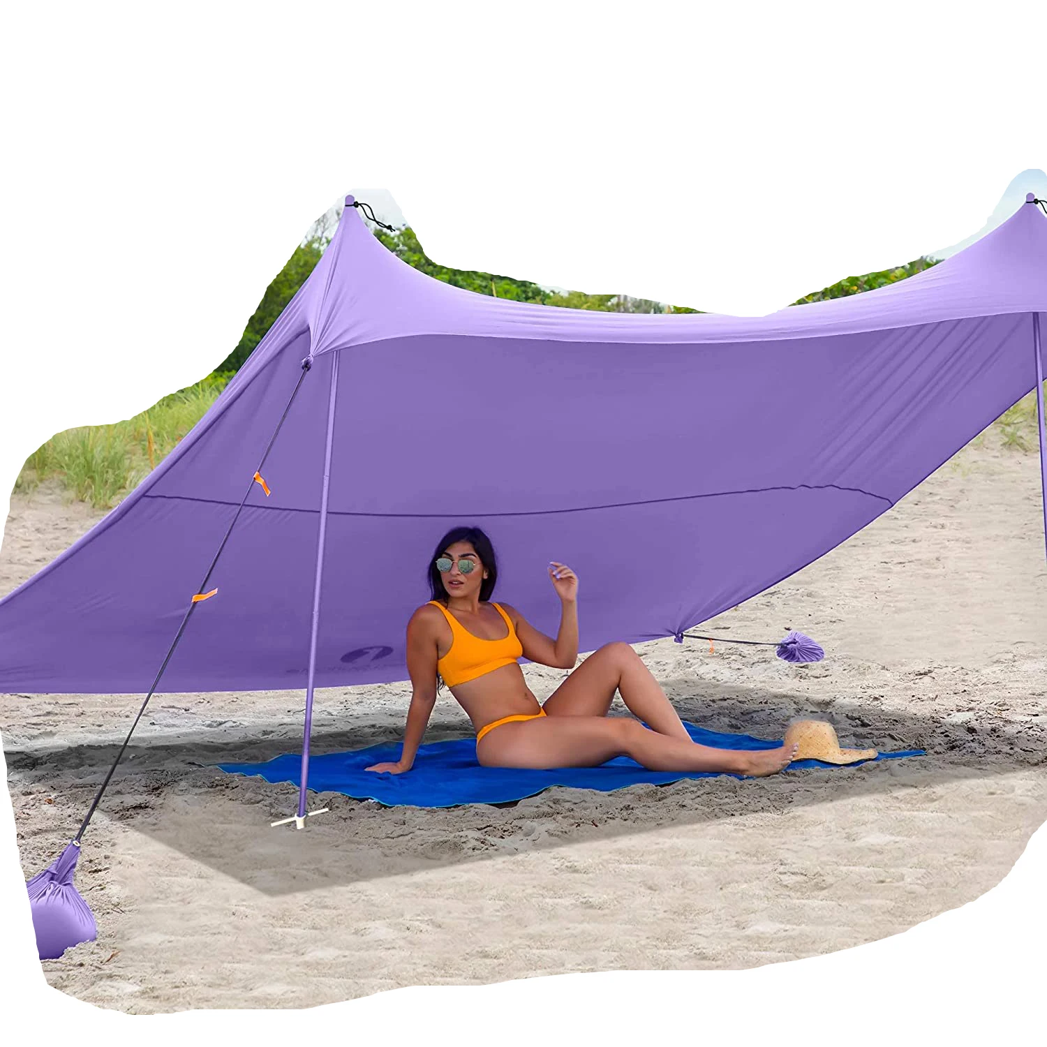 

Camping Sun Shelter Portable beach tent with Carrying Bag Beach Tents Pop Up 6 Person UPF50+ Popup Canopy Shade