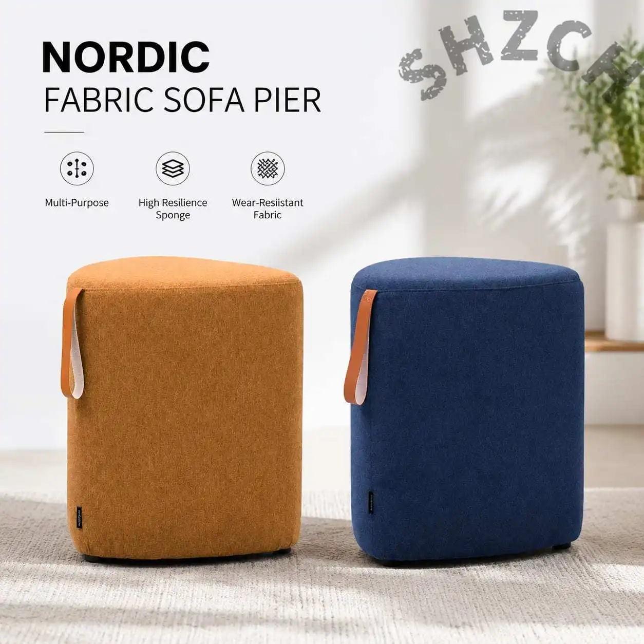 Scandinavian Fabric Triangle Stool – Compact Handheld Sofa Pier for Modern Living Spaces