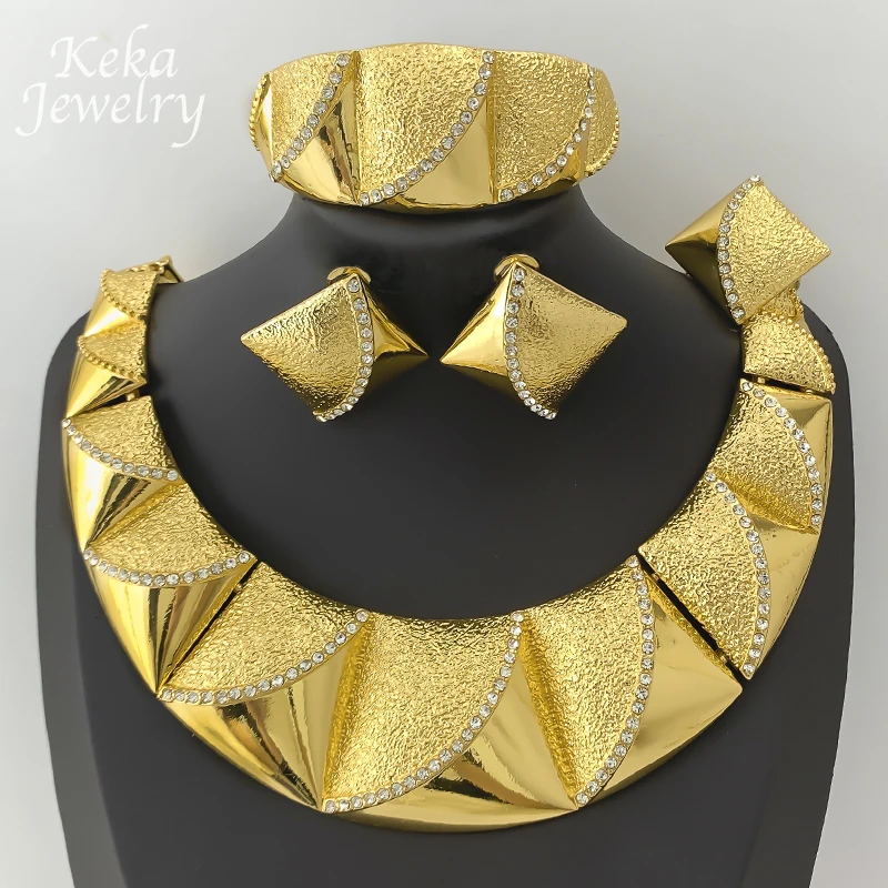 

Большой круглый текстурированный комплект ювелирных изделий из 4 предметов для женщин, воротник, колье, ожерелье, браслет, серьги, кольцо, помолвка, подарки для свадебной вечеринки