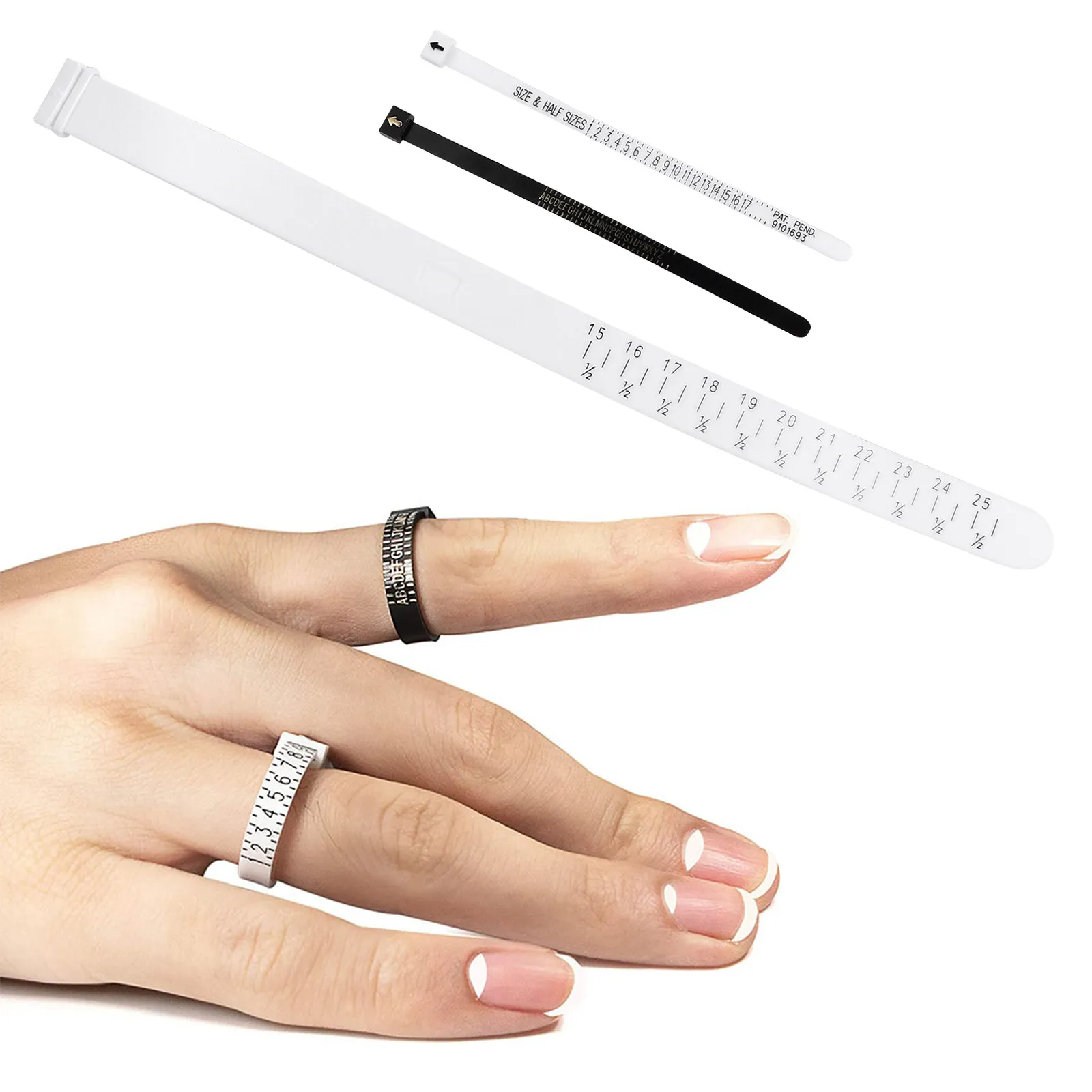 

Набор из 3-х измерителей размера колец из полиуретана: точный измеритель для колец, браслетов и ювелирных изделий