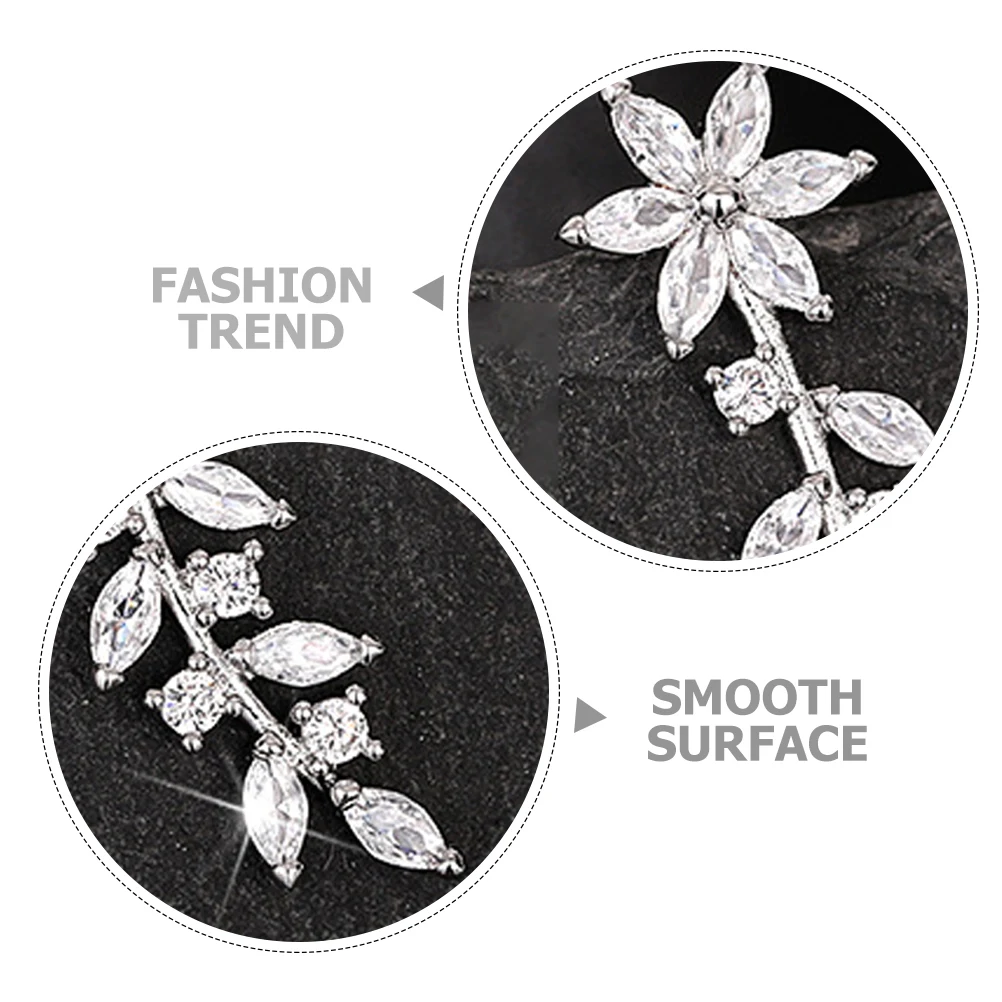 

1Pair Ear Climber Earrings with Rhinestones Skin Friendly Climber Earrings for Women Trendy Dainty Aesthetic Ear