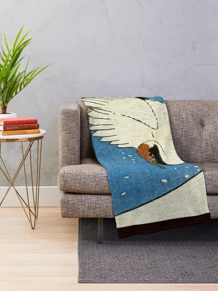 Favourite Artist - Crane & Wave - Hiroshige Throw Blanket Luxury Cute Sofas Blankets