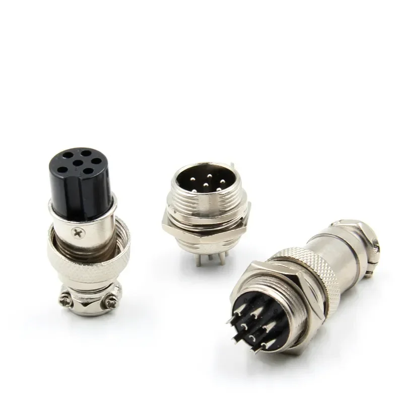 1set Pair GX12 2/3/4/5/6/7 Pin Male Female Panel Connector Socket Plug Aviation Circular 12mm Wire  Metal M12 Aviation Connector