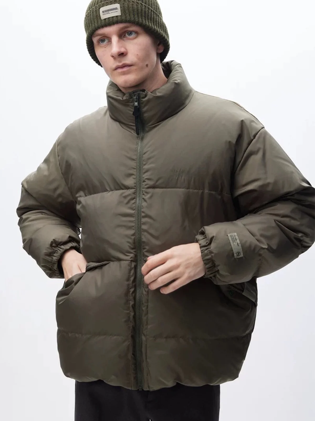 

Мужская белая куртка Du down Jaet, зимняя уличная ветрозащитная водонепроницаемая вышитая буква в стиле пэчворк, застежка-молния, стандартная посадка