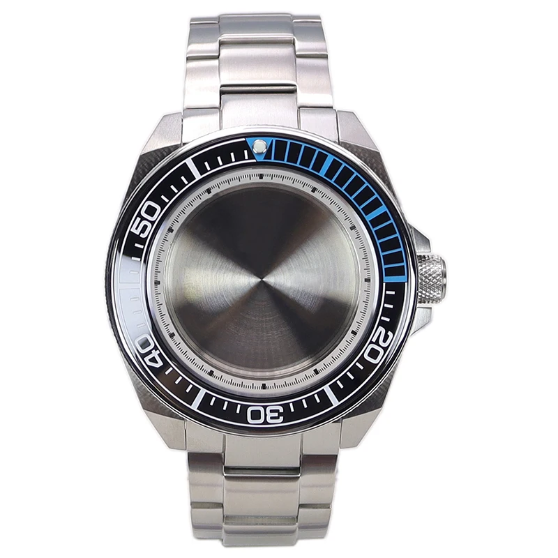 43.8mm Watches Cases Stainless Steel Bracelet For Seiko NH35 NH36 NH34 NH38 4R36 Movement Ceramic Bezel Modified Samurai Diving