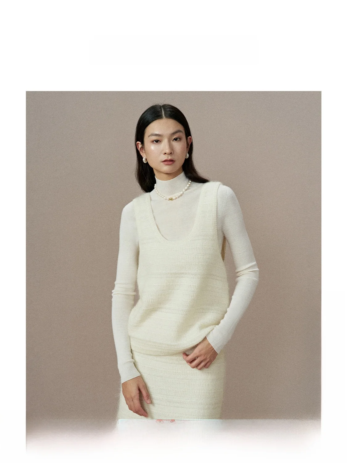 

Вязаный кружевной жилет ZhiZhi с имитацией сетки, свободный крой, U-образный вырез, новинка зимы, мягкая текстура, повседневная одежда для женщин