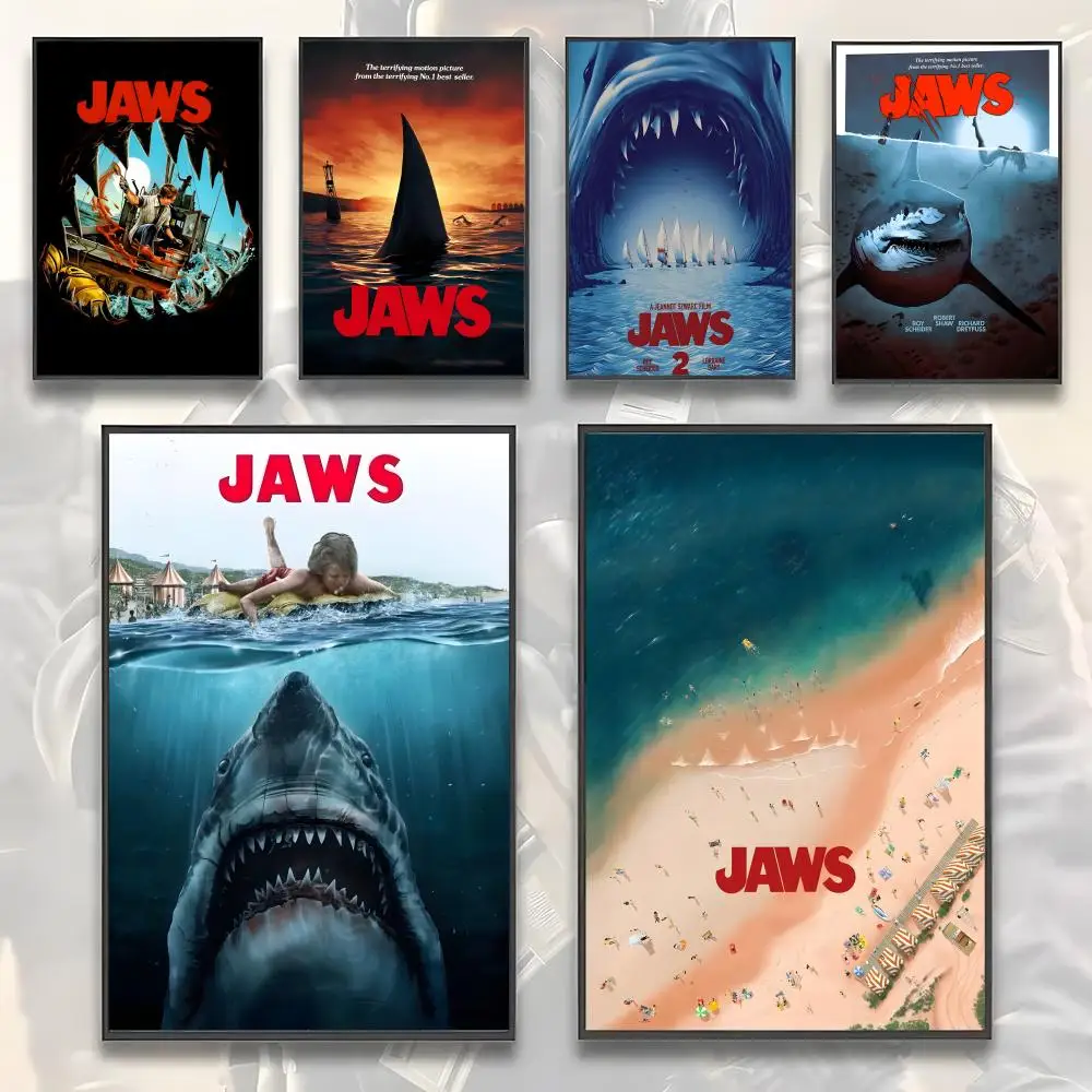 JAWS Movie Poster HD art sticky wall waterproof home living room bedroom bar aesthetic decoration