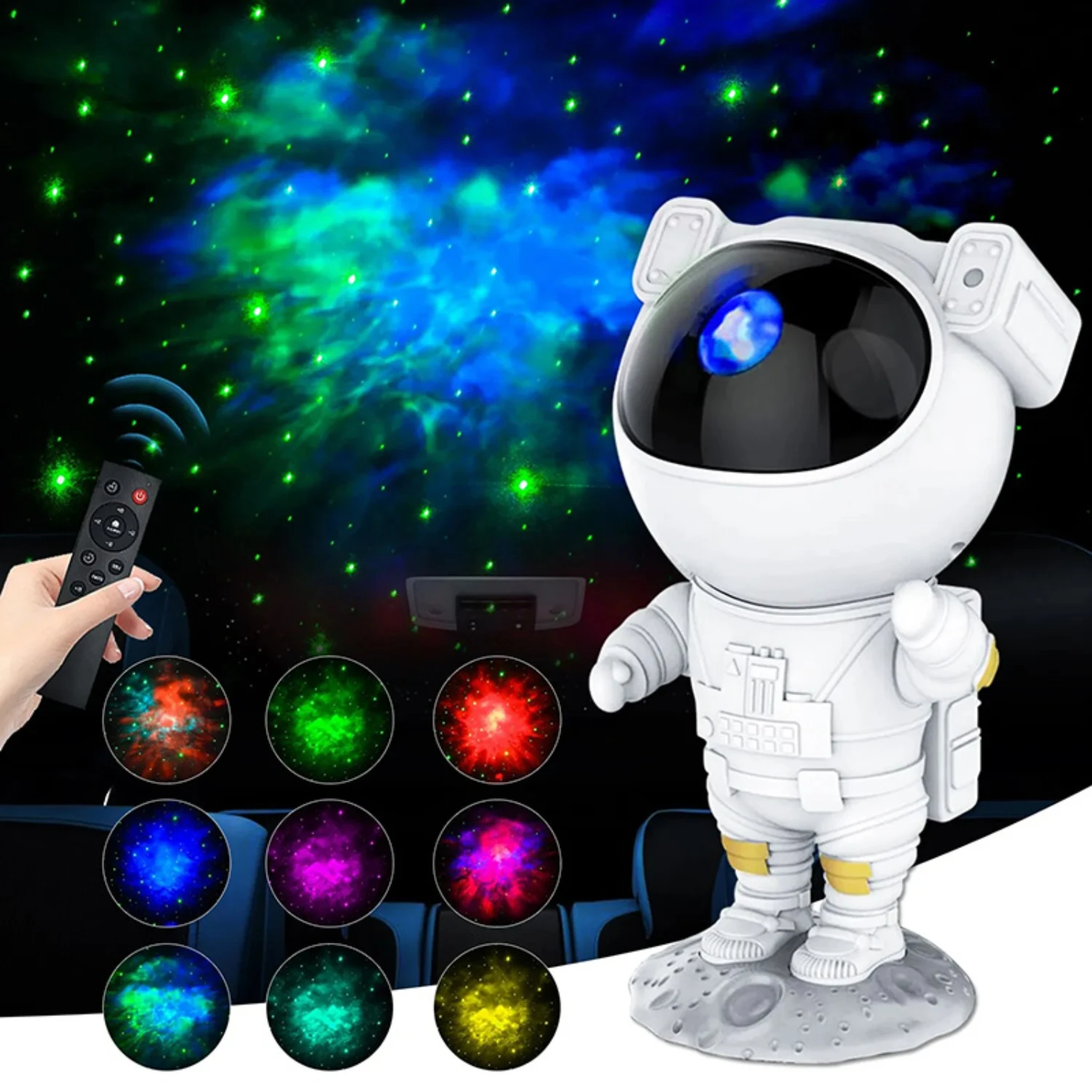 Adjustable Astronaut Nebula Star Projector Night Light w/ Remote Control - Perfect Gift for Kids, Multicolored Starry Sky Projec