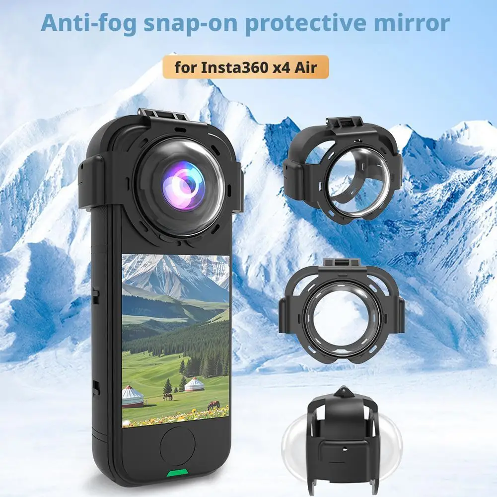 Black For Insta360 X4 Air Lens Guard Protective Cover For Insta360 X4 Air Panoramic Action Cameras PC Protection Mirror