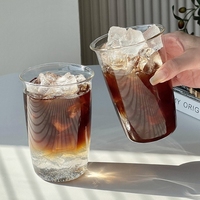420ml Transparent Glass Coffee Mug Breakfast Mug Latte Cup High Borosilicate Glass Cup Beer Milk Water Cocktail Drinking Mugs