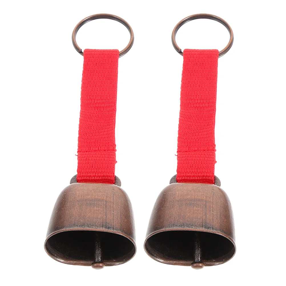 2 Pcs Outdoor Camping Bell Accessories Cow Bells Pendant Bear Metal Iron Cloth Anti Lost Hanging