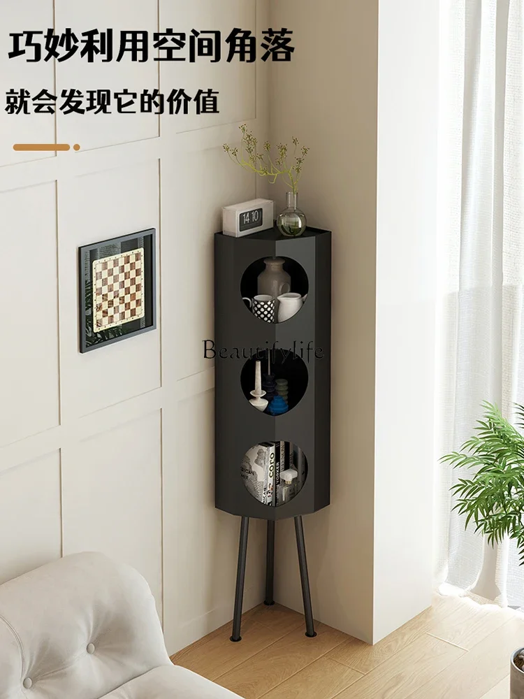 LD6Light Rak Buku Sudut Mewah Rak Kabinet Anggur Dinding Abad Pertengahan