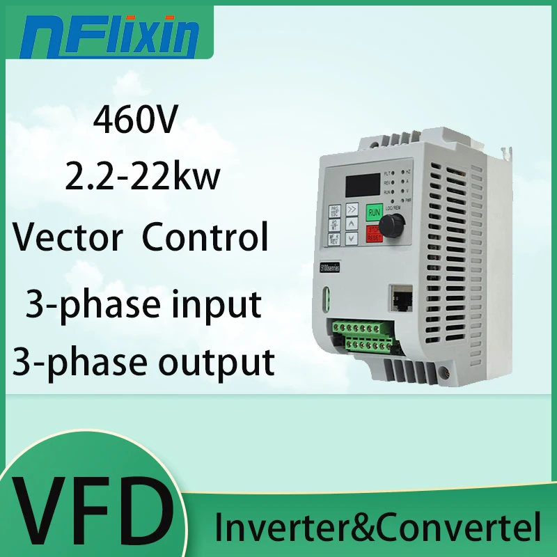 VFD AC 460V 2.2-22KW Variable Frequency Drive VFD Frequency Converter Inverter Speed Controller for 3-phase Motor