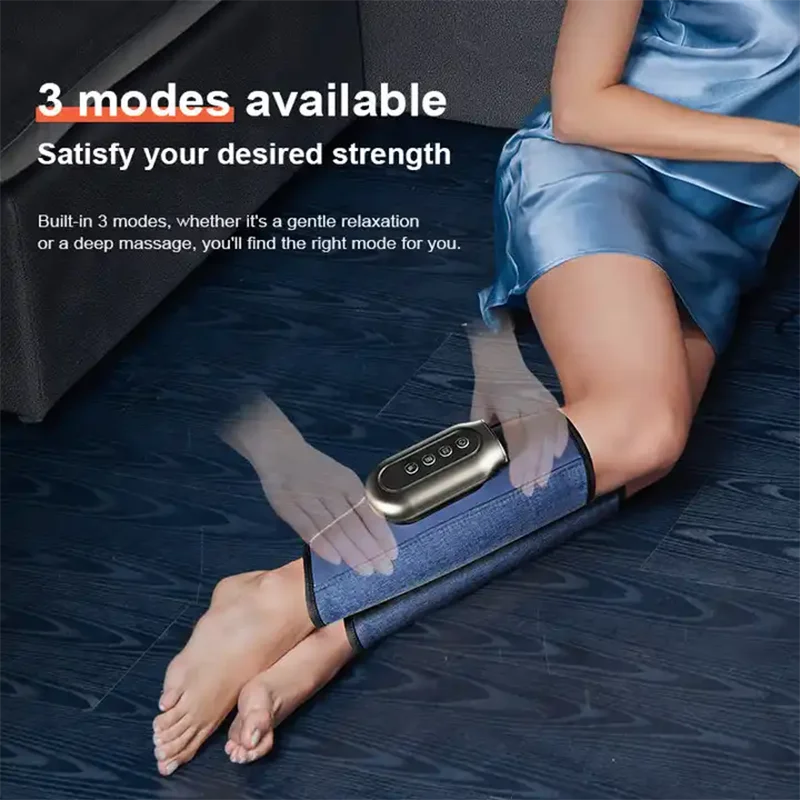 Masajeador eléctrico de piernas con vibración, dispositivo de compresión de aire caliente, relajación muscular de pantorrilla, Control remoto