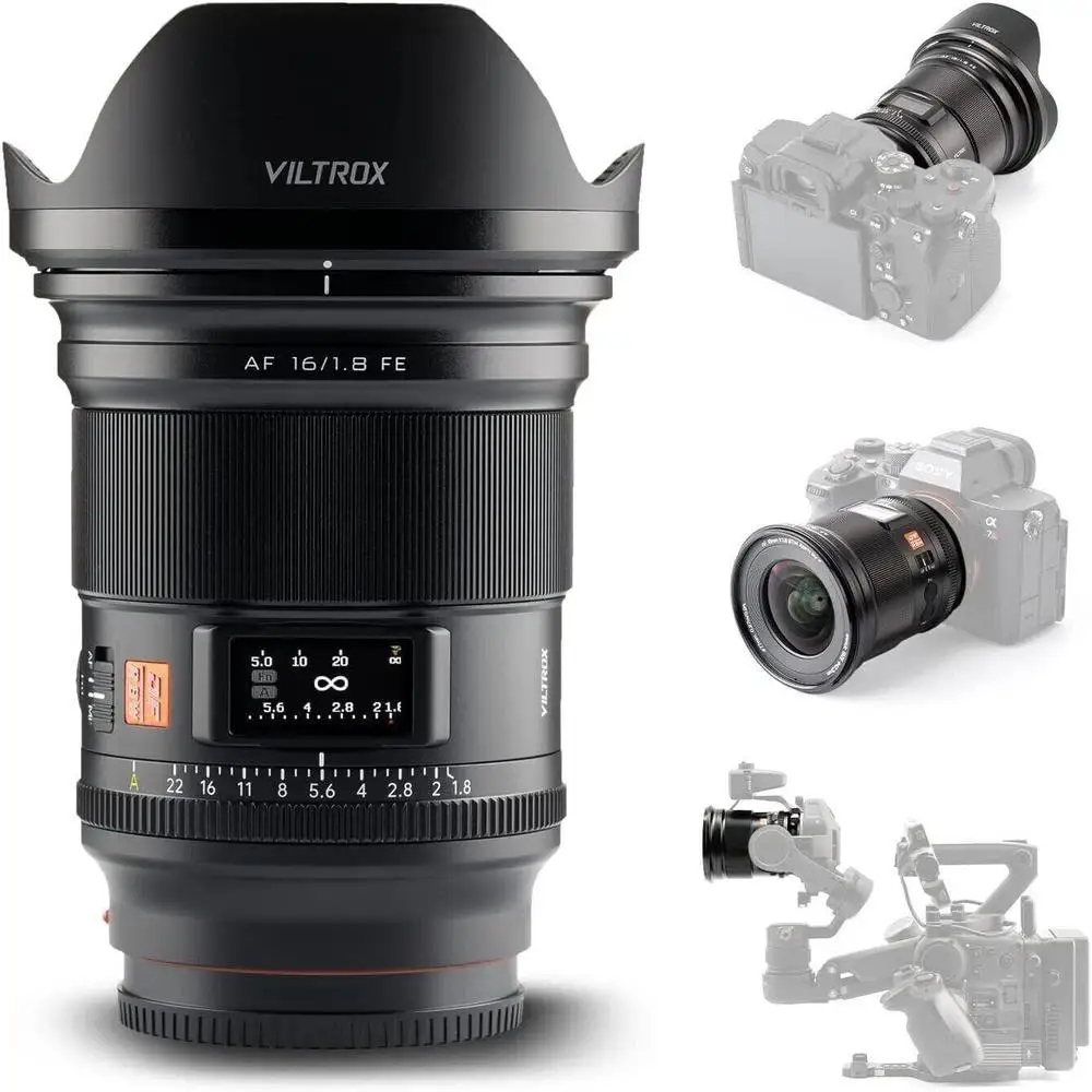 VILTROX 16mm 24mm 35mm 50mm 85mm F1.8 Sony E Lens Full Frame Auto Focus Large Aperture Ultra Wide Angle Sony E Mount Camera Lens