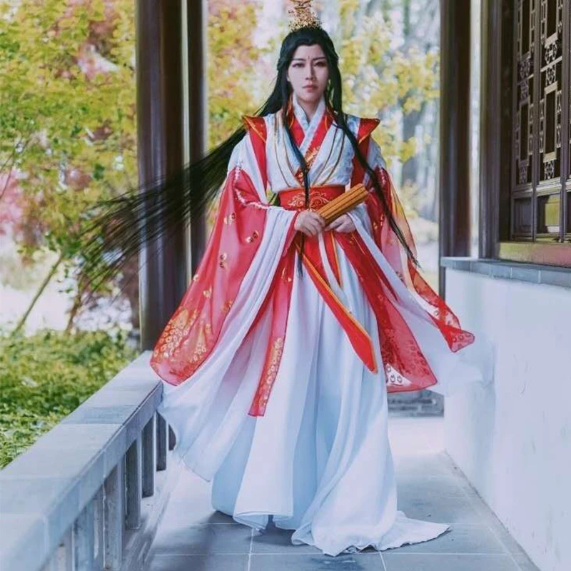 

Xie Lian Cosplay Costume Tian Guan Ci Fu Cosplay Xielian White Hanfu Anime Outfits Chu Wanning Chinese Ancient Costumes