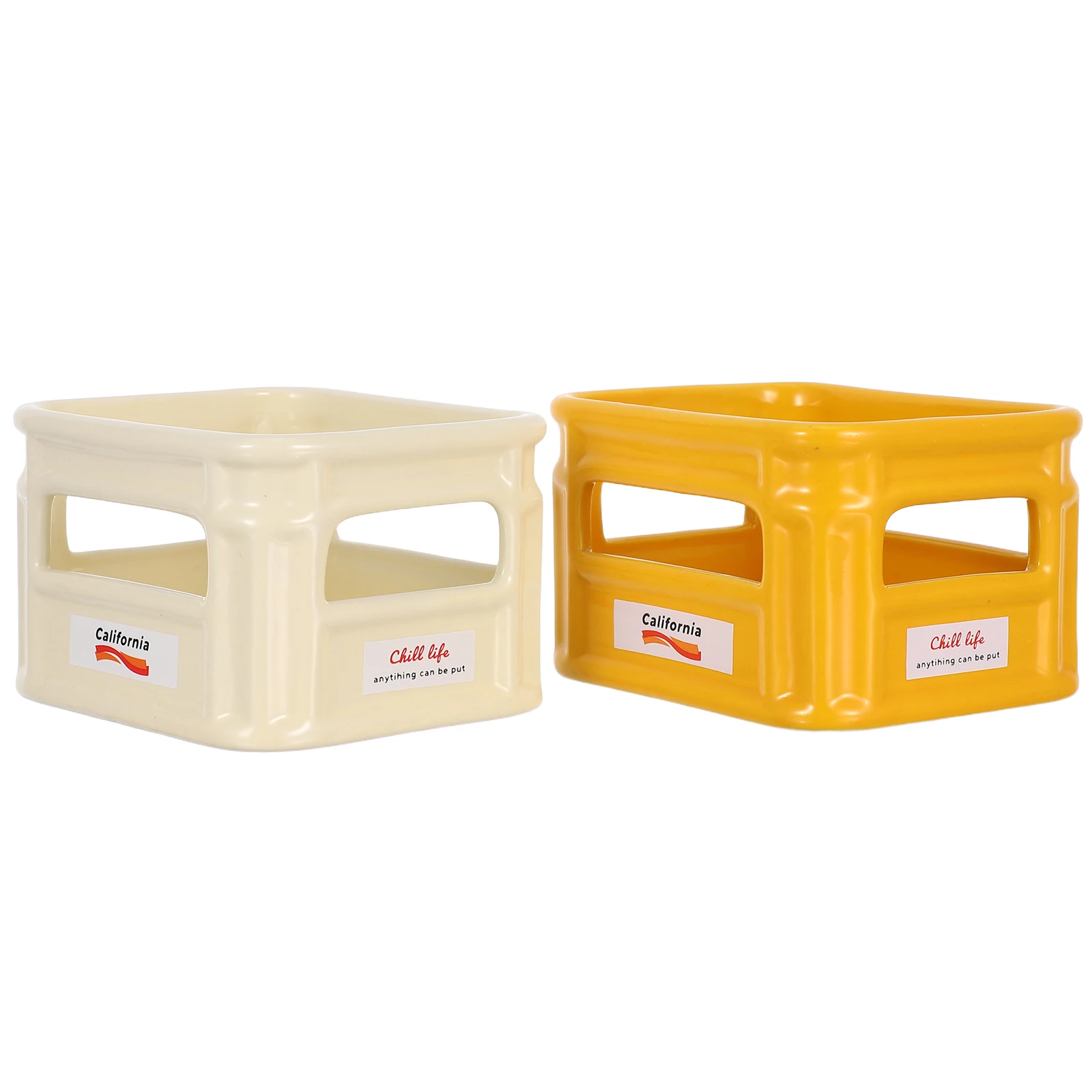 

2pcs Ceramic Appetizer Plates Modern Minimalist Snack Serving Platter Fruit Tray French Fries Basket Party Home Use Creative