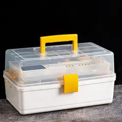 Tackle Box Large 3 Layers Plastic Portable Storage Box Fishing White Tackle Box Organizer Art Craft Tool Box