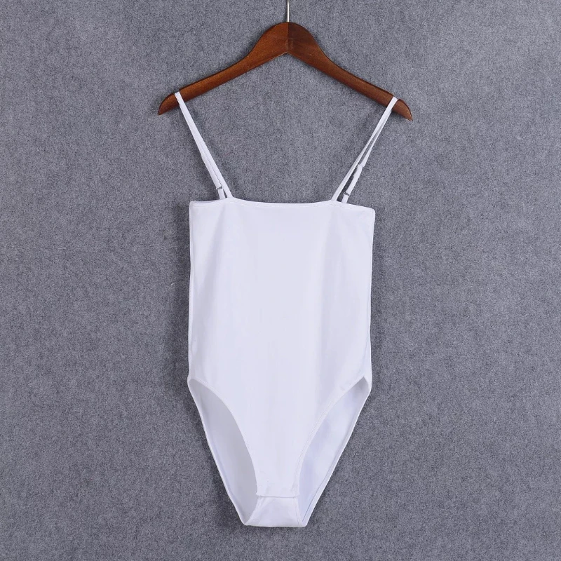 Women\'S Sexy Suspender Jumpsuit Solid Slim Fitting Tank Top Bodysuit Chest Wrapped Swimsuit Brazilian Bathing Suit Female