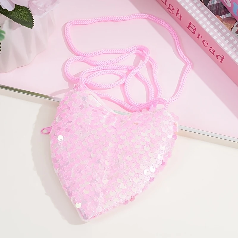 Women'S Coin Purse, Sparkling Reversible Sequin Crossbody Bag, Featuring a Zipper And Strap, a Her, Suitable