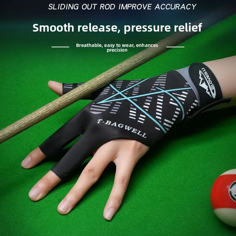 Anti Slip Breathable Billiard Gloves 3 Finger Design Pool Cue Snooker Glove for Men Women Left Right Hand