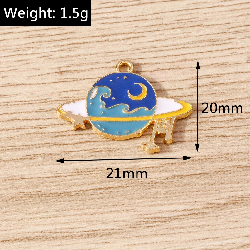 Tusember 10 Stück Cartoon Emaille Sonne Mond Stern Charms Anhänger für Halskette Ohrringe Armband DIY Schlüsselanhänger Schmuckherstellung Zubehör – Detail 25