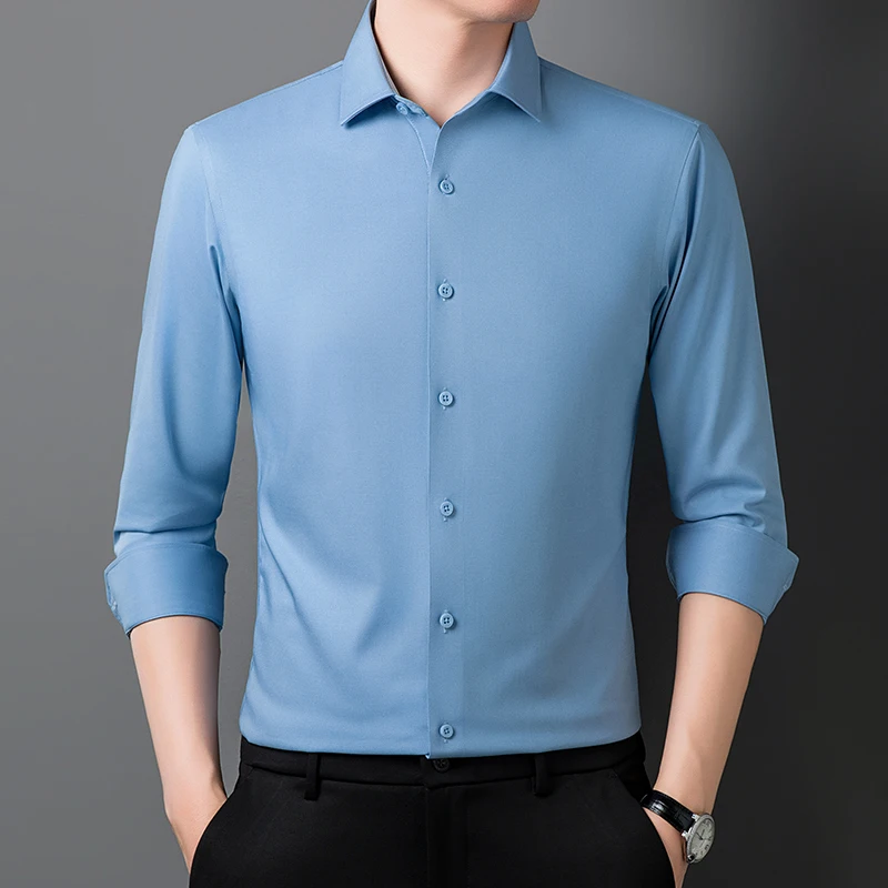 

Long-sleeved shirt men's 2024 spring and autumn Korean version business casual commuting men's formal work bottoming shirt shirt