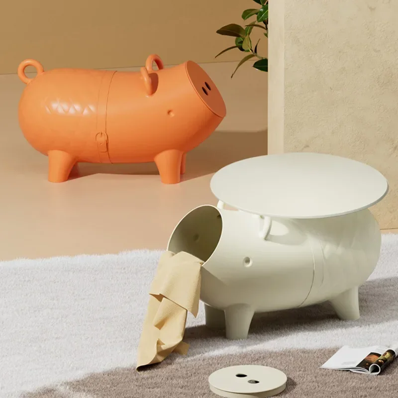 Creative And Personalized Pig Decorative Ornaments Cute Cartoon Storage Coffee Table Cute And Fun Shaped Furniture Table