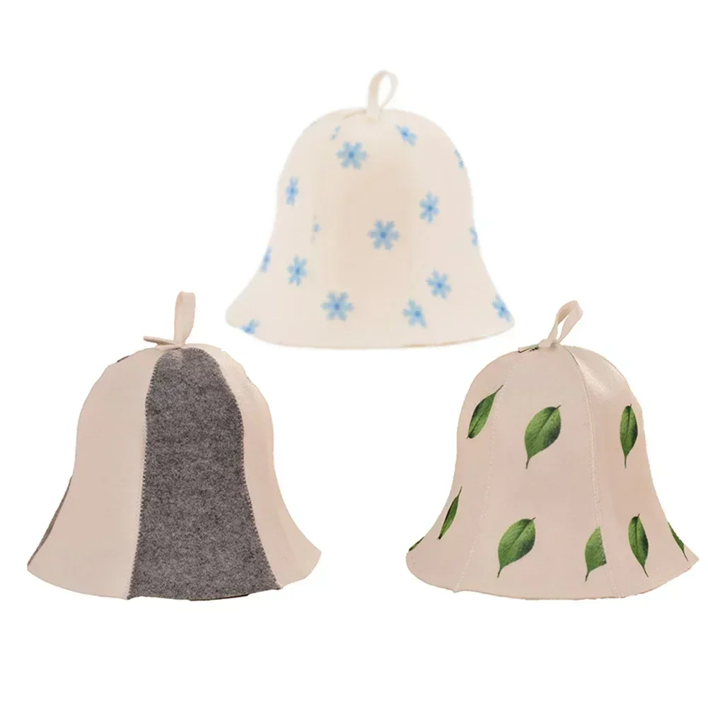 Felt Sauna Hat Anti Heat Russian Cap Thicken Wool Felt Shower Cap Hair Turban For Bath House Head Protection Drop  for Women