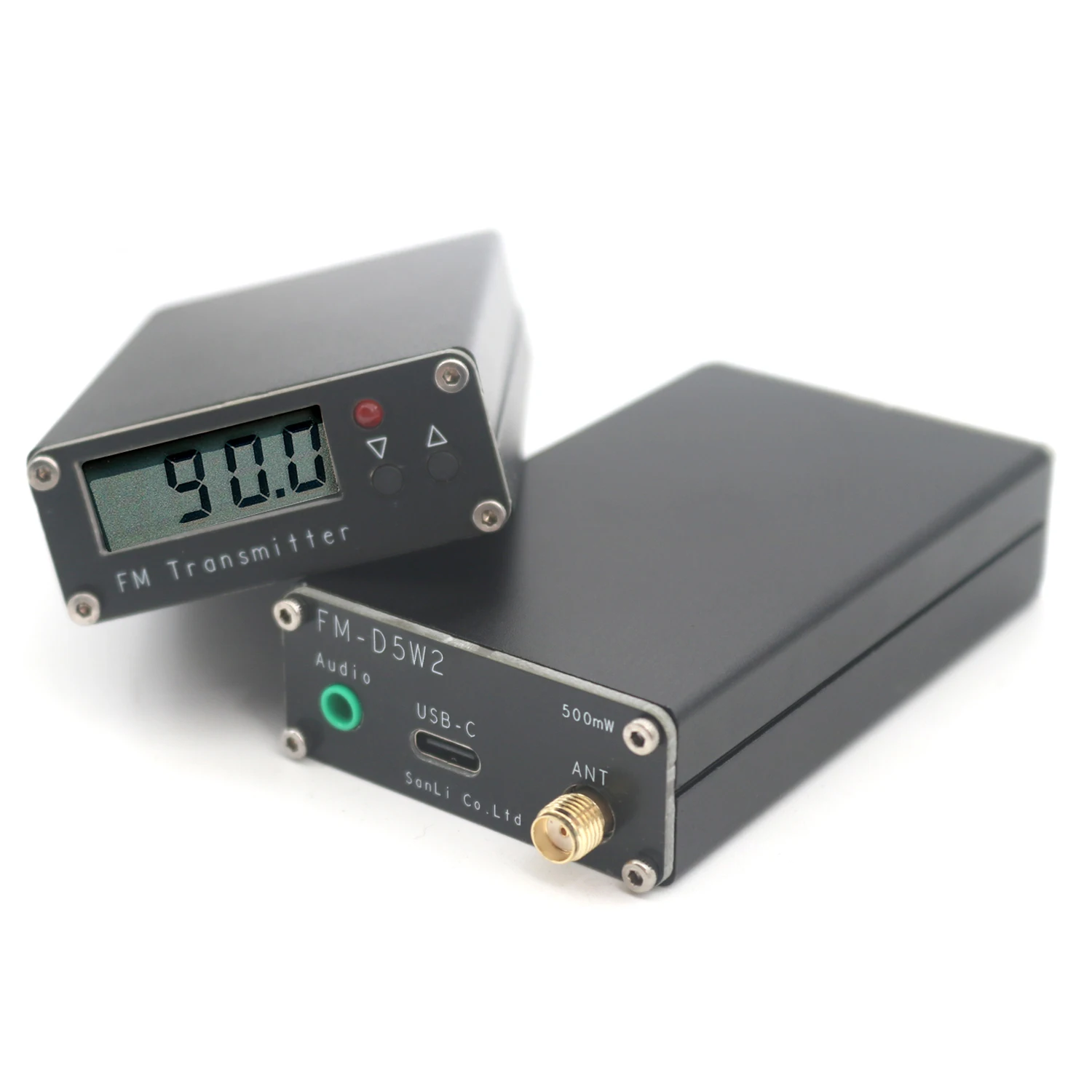 Imagem -05 - Transmissor fm 76108mhz Digital Display 0.5w 500mw Transmissor fm Estéreo Usb Tipo-c para Dsp Radio Broadcast Campus Station 2km