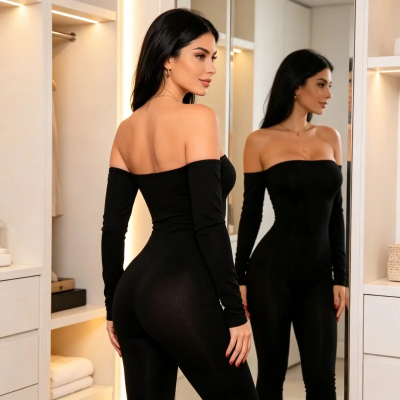 Fashion Street Style One Shoulder Strapless Jumpsuit Low Waist Short Pants Thin Fabric Wrap Chest Design Spring Collection