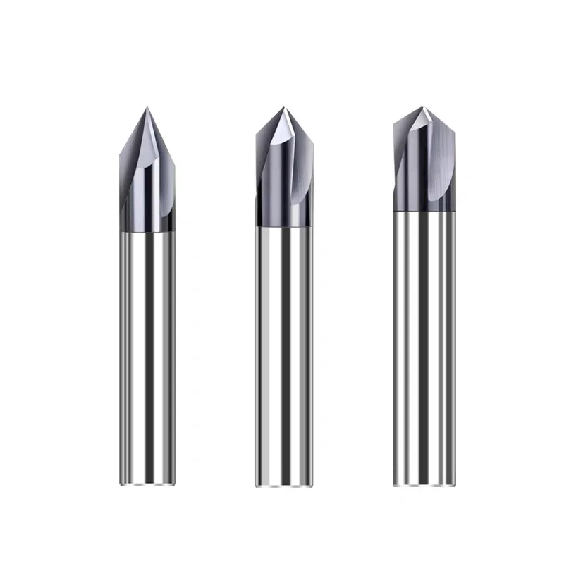 HRC56 3 Flutes Chamfer Milling Cutter 60 90 120 degrees CNC Router Bits Engraving Endmill Tools