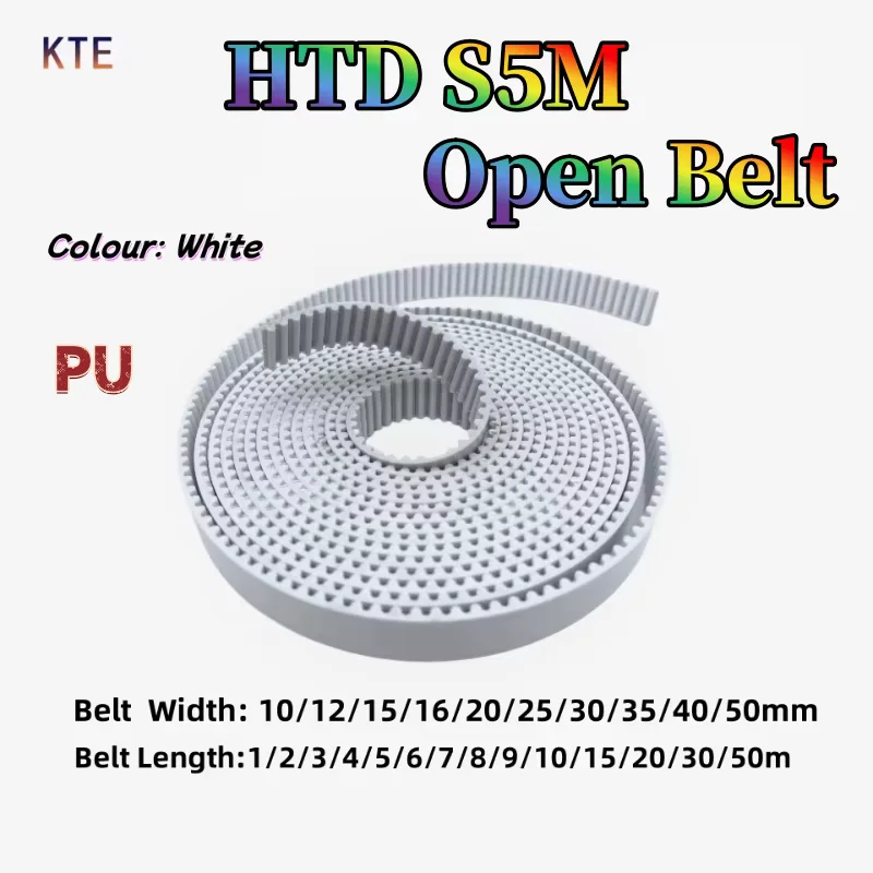 

HTD S5M open belt PU belt HTD S5M synchronous belt width 10/12/15/16/20/25/30/35/40/50mm open belt PU belt steel core