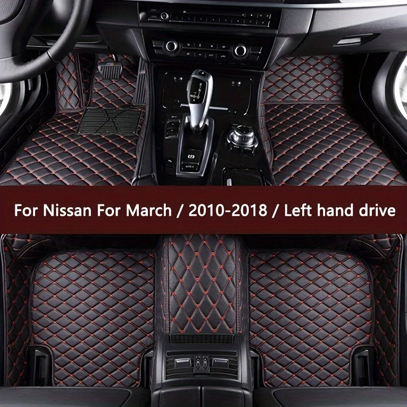 

Подходит для Nissan March 2010-2018 из искусственной кожи, водонепроницаемые, износостойкие автозапчасти, напольный коврик, левая педаль вождения, автомобильный коврик для ног