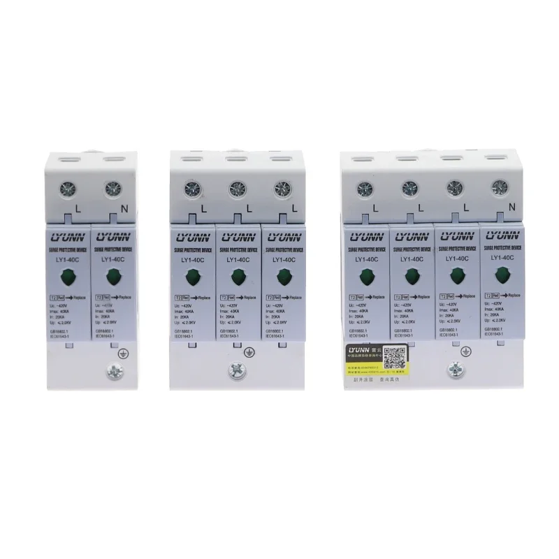 SPD AC 2P/3P/4P 20KA~40KA 420V House Surge Protector Protection Protective Low-voltage Arrester Device OEM Factory