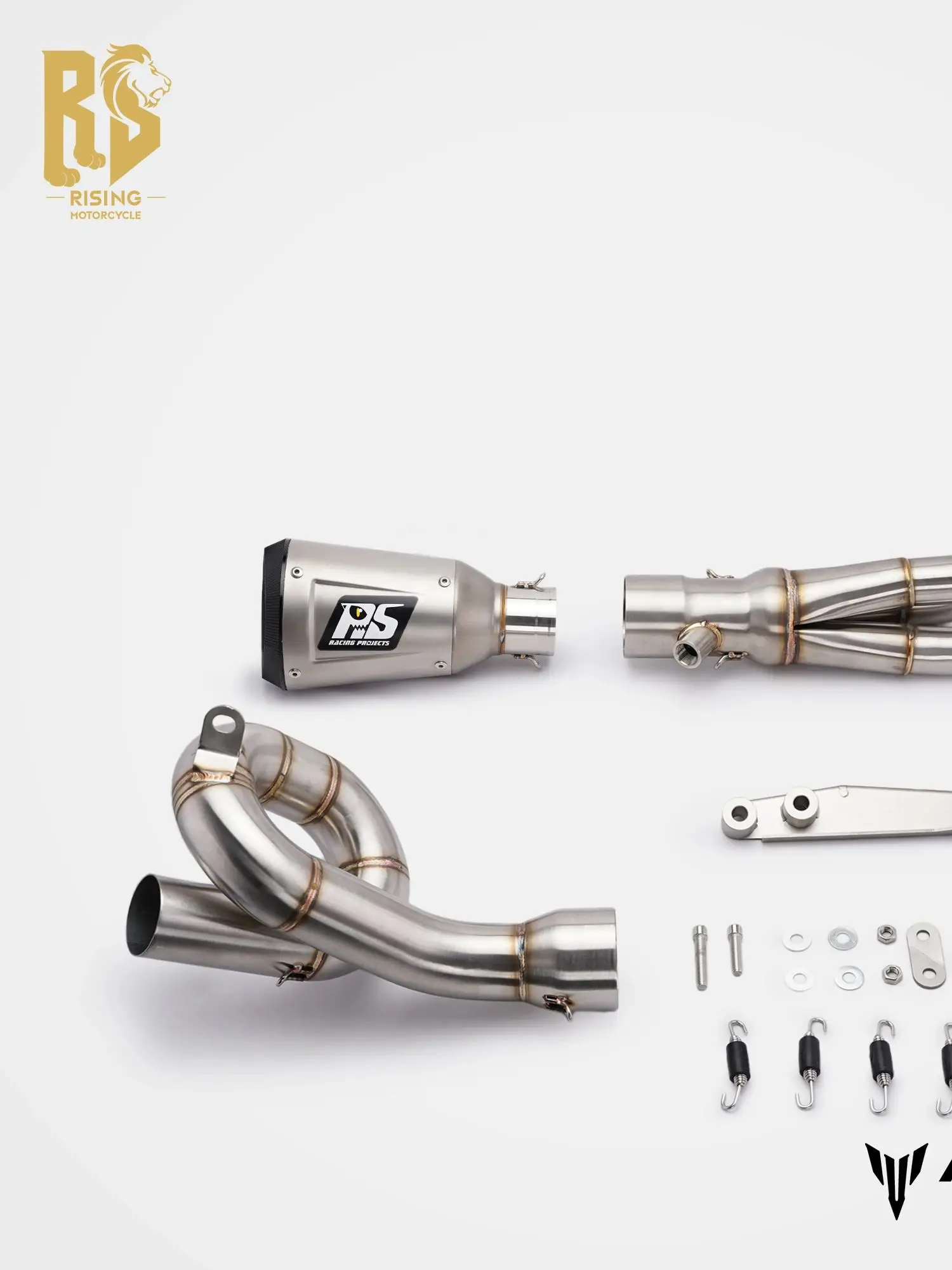 AliExpress NONE RS For Yamaha MT09 Exhaust 2014-2020 Swirl Bend Slip-on Full System FZ-09 850cc Naked Bike Carbon Fiber Exhaust Assembly