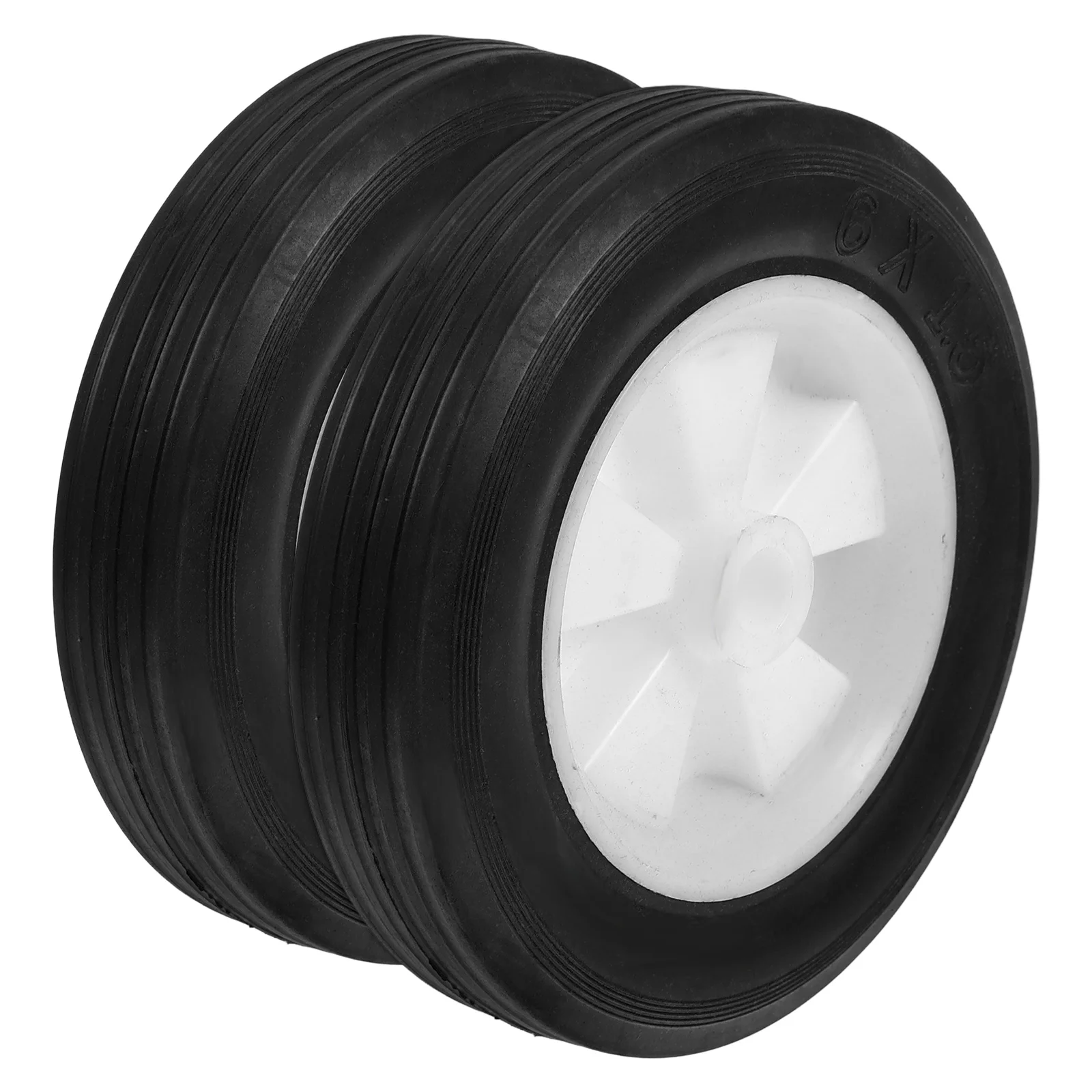 

2 Pcs Rubber Casters Hand Truck Tire Lawn Mower Replacement Wheels Dolly Accessories Deck Craftsmen Parts Lawnmower