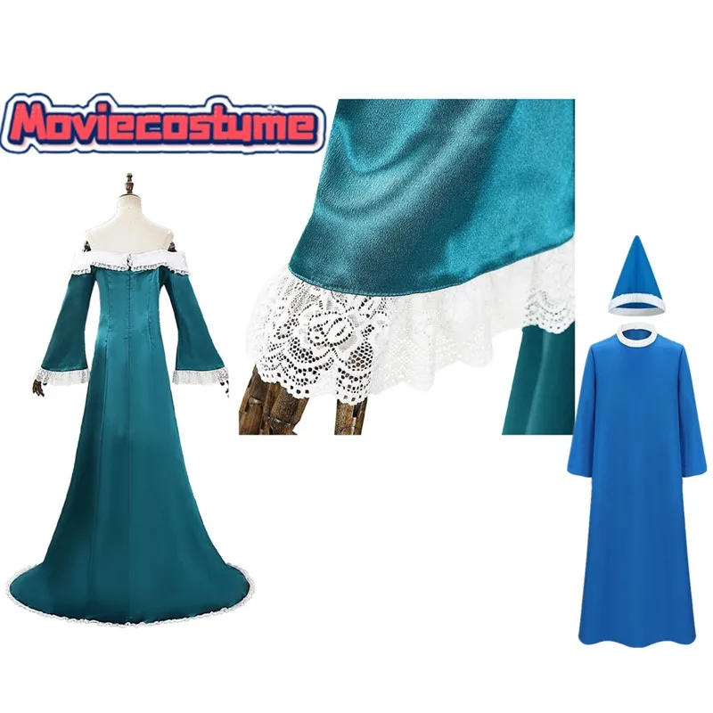 

Adult Rosalina Princess Dress Magic Wand Crown Headband Kamek Cosplay Robe Hat Costume Fantasia Halloween Carnival Party Suit