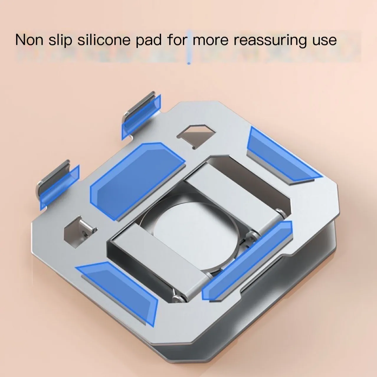 Immagine 4: Ampio supporto per tablet interamente in metallo, supporto per telefono da tavolo pieghevole girevole multifunzionale, supporto antiscivolo e stabile