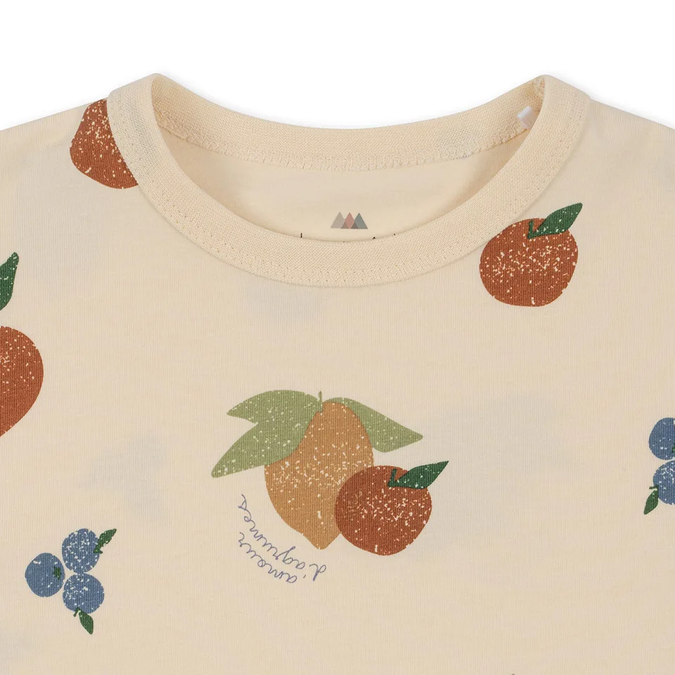 Summer Dinosaur Short Sleeves T Shirts e Shorts Conjuntos para Bebês Meninos e Meninas, Crianças Roupas de Algodão, Lemon Impresso Jumpsuits, Ternos