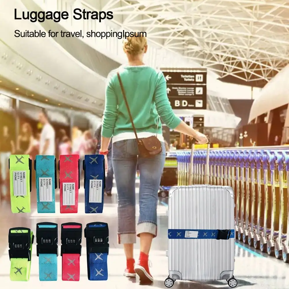 Adjustable Luggage Strap Password Lock Anti-theft Travel Packing Belt Baggage Secure Lock Luggage Strap Bundling Packing Belt