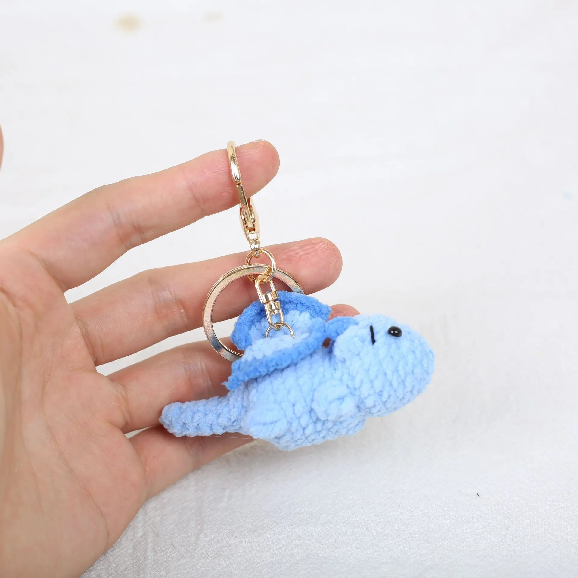 Niedlicher Gehäkelter Dinosaurier-Schlüsselanhänger Mini Gestrickter Dinosaurier-Anhänger Kreativer Cartoon-Tier-Schlüsselring Rucksack-Anhänger – Detail 2