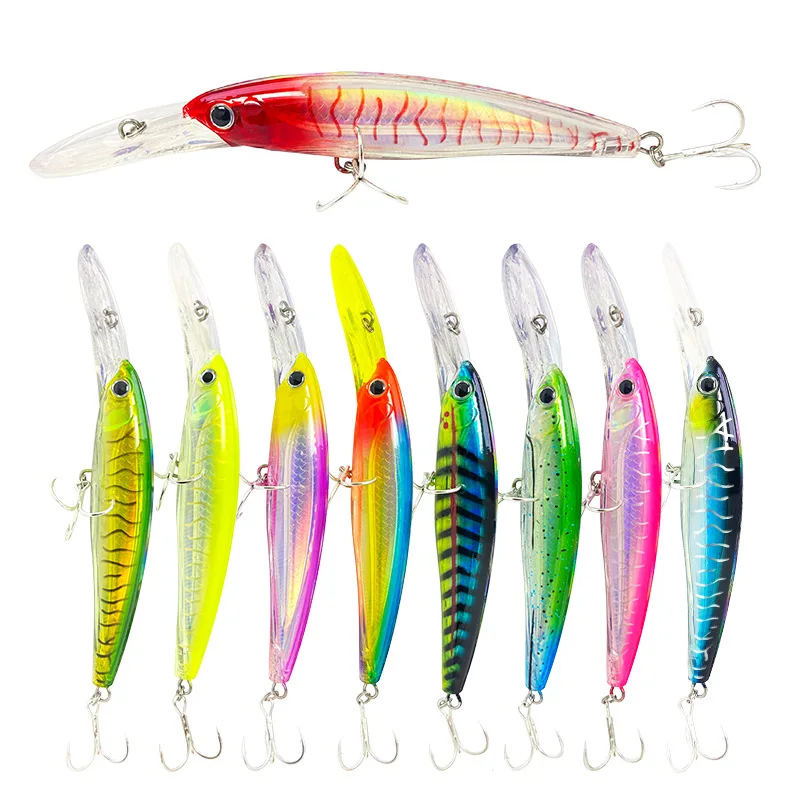 1Pcs 140mm 47.6g Big Heavy Minnow Trolling Lure Fishing Bait Deep Diving Seabass Trout Lure Isca Pesca Minnow Hard Bait 9130