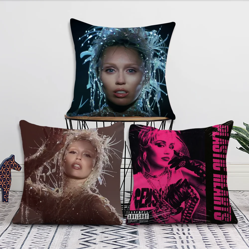 singer M-Miley C-cyrus Something Beautiful Comfortable soft Pillow Case for Sofa Living Room Home office Decor Protective Covers