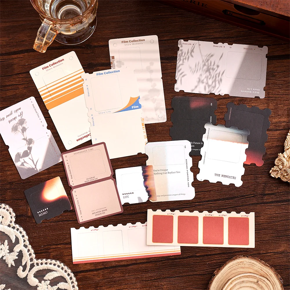 100 Stück/Packung Vintage-Filmkarten-Set mit Notizen und Aufklebern für Scrapbook-Kit, Filmstreifen, Fotorahmen und Journaling-Zubehör – Detail 6