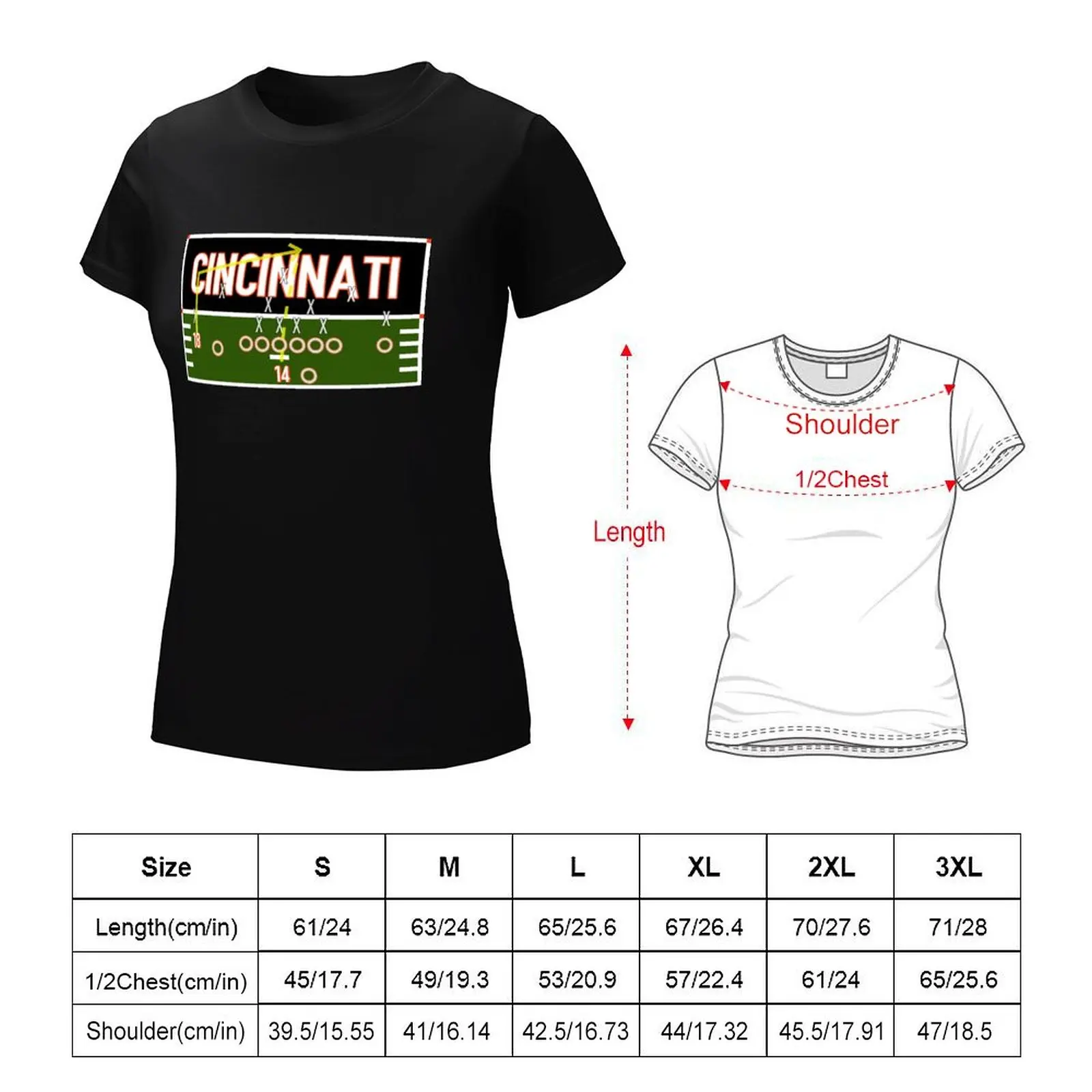 Cincinnati Touchdown T-Shirt summer tops lady clothes cute tops t-shirts for Women graphic tees funny